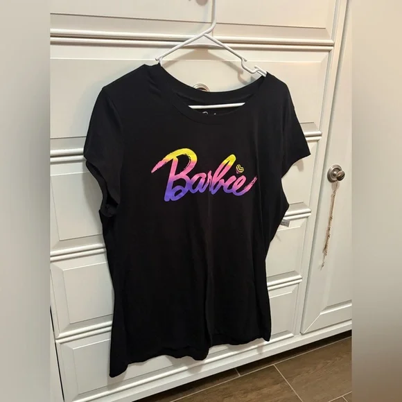Barbie Logo Girls Graphic Black T Shirt Size XXXL (21) - Picture 1 of 2